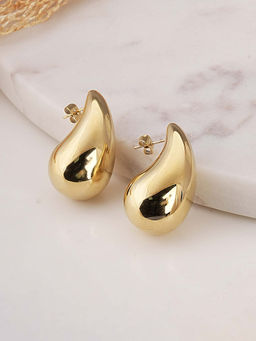 Palmonas - Gold Trendy Plain Anti-Tarnish Stud Earrings