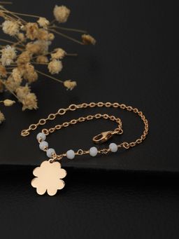 Carlton London - Women Gold-Toned White Brass Gold-Plated Charm Bracelet FJB3822