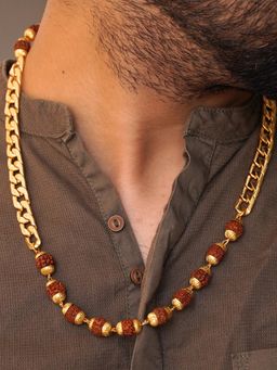 Japam - Gold Plated Rud Raksha Links Necklace