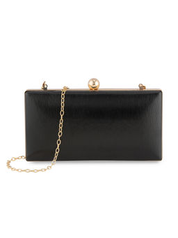 E2O - Structured Clutch For Women - Black