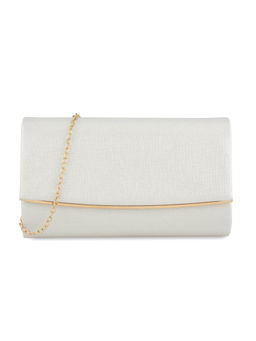E2O - Structured Clutch For Women - White