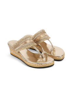 STOFFA - Gota Border Low K Gold Kolhapuri