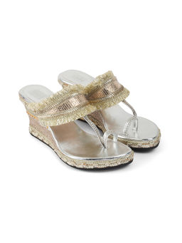 STOFFA - Gota Border High K Kolhapuri Silver