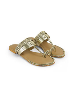 STOFFA - Strip Braid K Flats Light Silver Kolhapuri