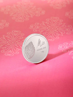 Mia by Tanishq - 10 Gram 999 Sacred Tulsi Leaf Silver Coin