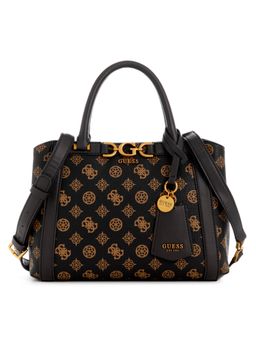 Guess - Dark Brown Dagan Small Tri Compartment Satchel Bag