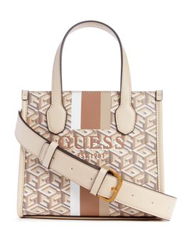 Guess - Brown Silvana 2 Compartment Mini Tote Bag