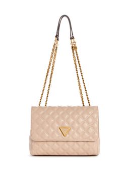 Guess - Beige Giully 2 Comp Convertible Flap Bag