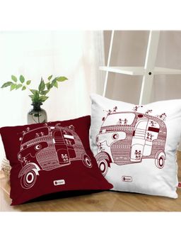 Indigifts - Auto Rickshaw Travellers Themed Cushions (Set Of 2)