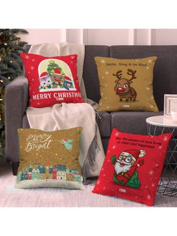 Indigifts - Cute Christmas Cushion Covers (Set Of 4)