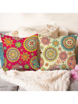 Indigifts - Colorful Ethnic Mandala Print Cushions (Set Of 2)
