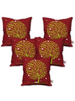 Indigifts - Family Love Tree Design Cushions (Pack Of 5)