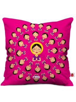 Indigifts - Indian Woman Pink Cushion Cover