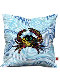 Indigifts - Wavy Water Pattern with Crab Blue Cushion Cover