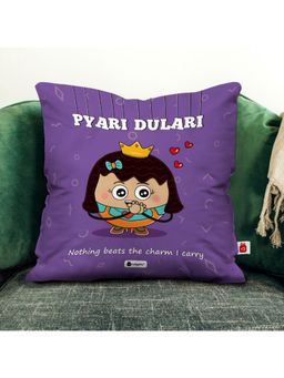 Indigifts - Pyari Dulari Printed Purple Cushion Cover