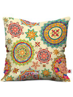 Indigifts - Colorful Rangoli with Mandala Print Cushion Cover