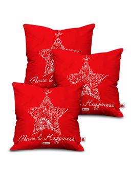 Indigifts - Peace and Happiness Printed Cushion Covers (Pack Of 3)