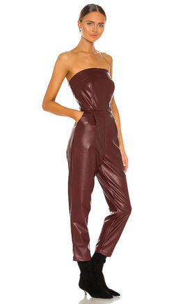 KENDALL + KYLIE - Vegan Leather Strapless Jumpsuit