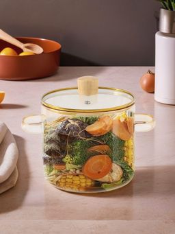 The Better Home - Zeno Borosilicate Pot With Lid (2.3L (Amber)