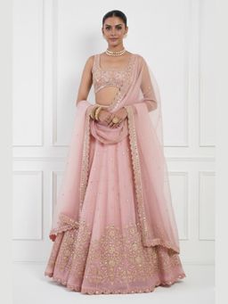 Neha Khullar - Blush Lehenga with Stitched Blouse and Dupatta