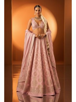 Neha Khullar - Lavender Banarasi Silk Lehenga with Stitched Blouse and Dupatta