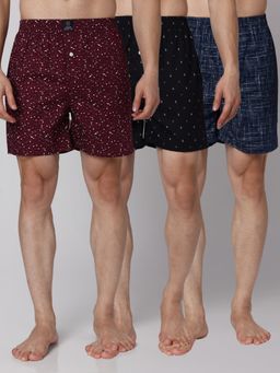 Urban Scottish - Men Premium Printed Cotton Boxers - Multicolor (Pack of 3)