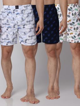 Urban Scottish - Men Premium Printed Cotton Boxers - Multicolor (Pack of 3)