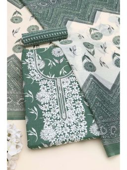 Soch - Green Floral Unstitched Kurta with Bottom and Dupatta