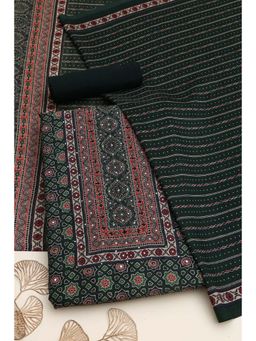 Soch - Green Ajrak Printed Unstitched Kurta with Bottom and Dupatta