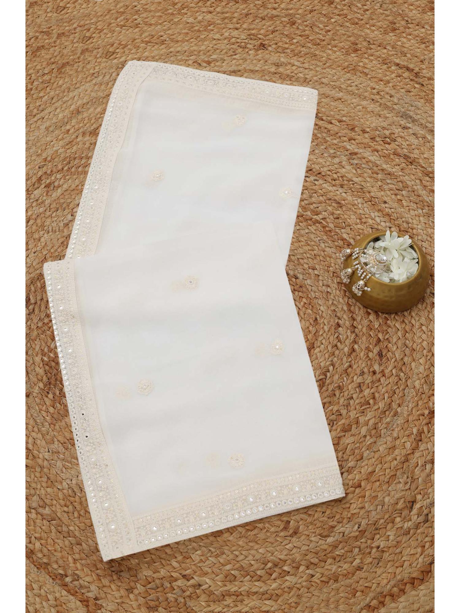 soch White Embroidered Mirror Work Dupatta-picture-39