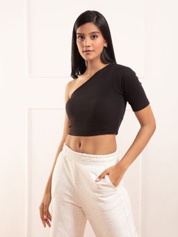 Nykd by Nykaa - Off Shoulder Crop Top- NYOE09 Jet Black