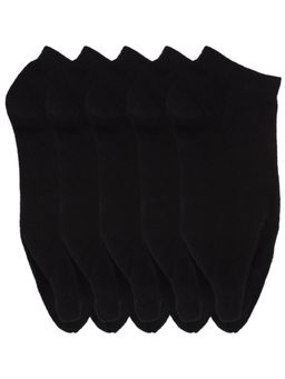 NEXT2SKIN - Womens Low Ankle Length Cotton Thumb Socks (Pack of 5) (Black:Black:Black)