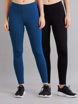 SKECHERS - Women Multi-Color Solid Leggings (Pack Of 2)