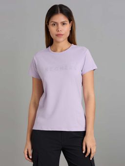 SKECHERS - Women Purple Crew Neck Diamonte T-Shirt