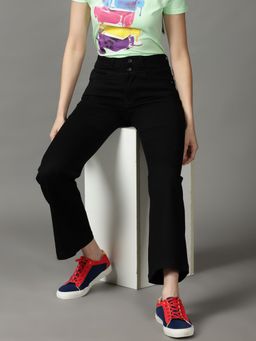 SHOWOFFFF - Women's Stretchable Clean Look Black Bootcut Jeans