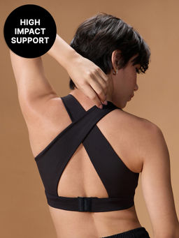 Kica - Crostini Full Coverage Sports Bra - High-Impact Support & Quick-Dry Kica SKN Fabric Black