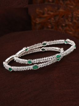 Estele - Rhodium Plated CZ Fascinating Bangle for Women