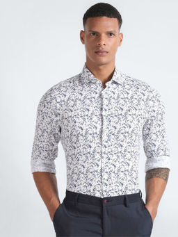 Tommy Hilfiger - Men White Slim Fit Printed Shirt
