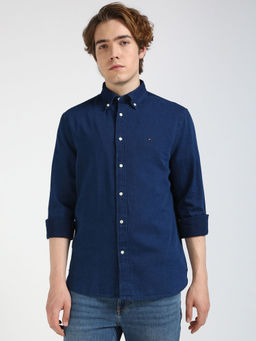Tommy Hilfiger - Men Blue Regular Fit Solid Shirt