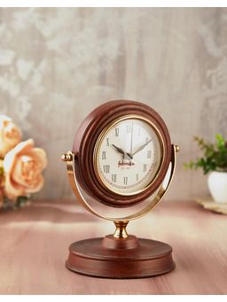 Fabindia - Brown Hema Wooden Table Clock