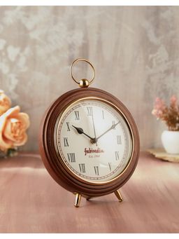 Fabindia - Brown Hema Wooden Table Clock