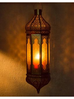Fabindia - White Oak Etching Glass Table Lantern