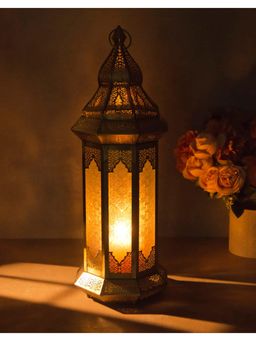 Fabindia - White Oak Etching Glass Table Lantern