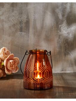 Fabindia - Orange Keya Blown Glass Table Lantern