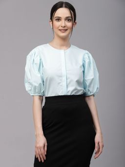 Style Quotient - Women Solid White Polycotton Regular Formal Shirt