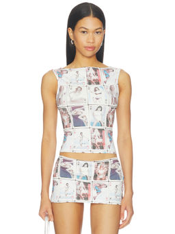1XBLUE - Playing Card Women's Printed Sleeveless Jersey Tank Top Multi-Color