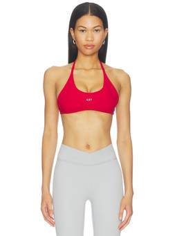 437 - Bare Women's Halterneck Adjustable Wirefree Sports Bra Red