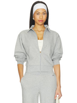 437 - Off Duty Women's Zippered French Terry Light Jacket Grey