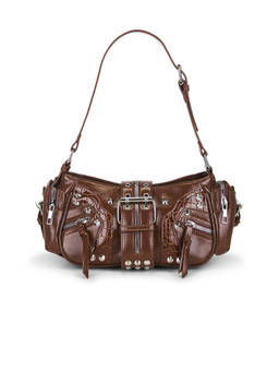 8 Other Reasons - Faux Nappa Faux Leather Shoulder Bag Brown