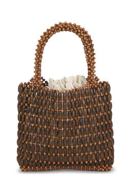 8 Other Reasons - Beaded Top Handle Tote Bag Brown